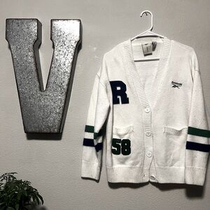 Reebok and Forever 21 Varsity Cardigan